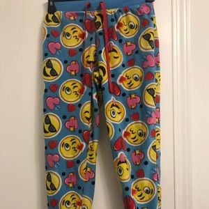 Pajama pants with emojis on them